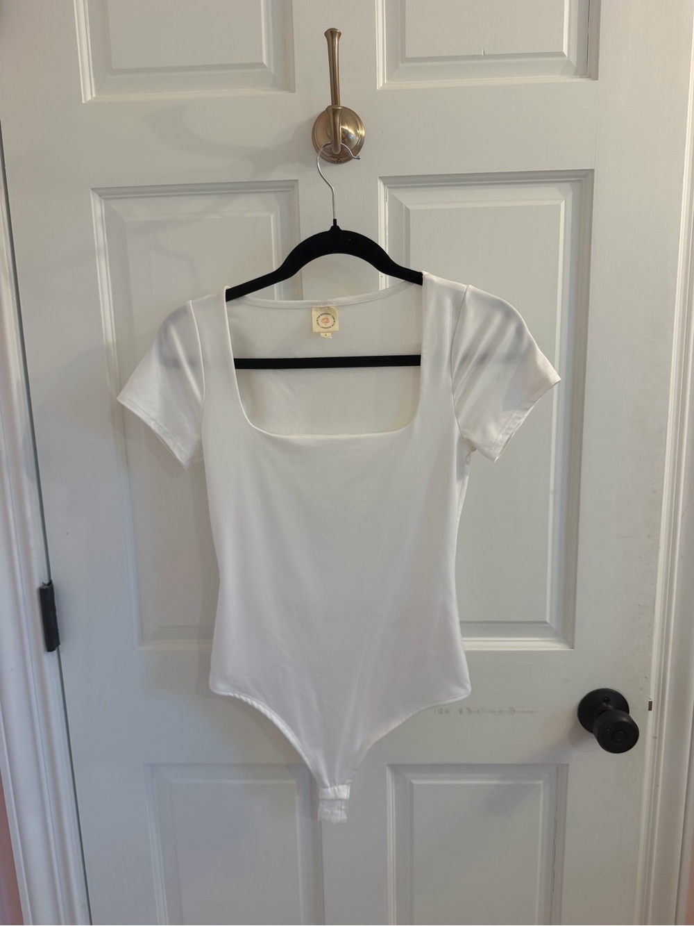 Women's White Square Neck Bodysuit NWOT